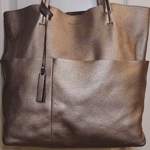 Vince Camuto Leather Tote Bag Risa, Metal Gray